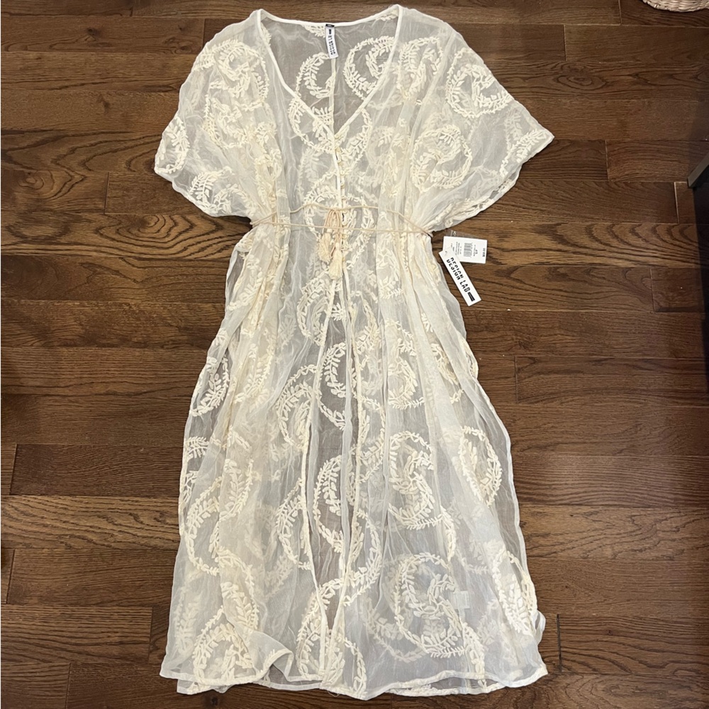🚨NWT🚨Design Lab Mesh Lace Overpiece Kimono/coverup